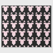 Schwarze rosa Dolka Geschenkpapier (Flach)