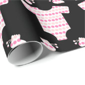 Schwarze rosa Dolka Geschenkpapier (Rolleneckpunkt)