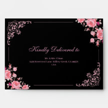 Schwarze & rosa florale Hochzeit