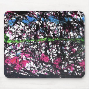 Schwarze, rosa, grüne, blaue Marmorkunst Mousepad