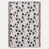 Schwarze rosa Herzen Decke (Vorderseite Vertikal)