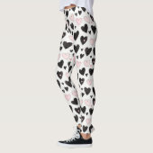 Schwarze rosa Herzen Leggings (Links)