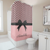 Schwarze rosa Punkte u. Band Duschvorhang (Beispiel)