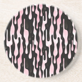 Schwarze rosa Tropfen Getränkeuntersetzer