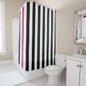 Schwarze rosa und weiße Streifen Duschvorhang (Beispiel)