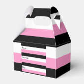 Schwarze, rosa und weiße Streifen Geschenkschachtel (Rückseite)