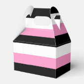 Schwarze, rosa und weiße Streifen Geschenkschachtel (Vorderseite)