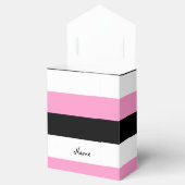 Schwarze, rosa und weiße Streifen Geschenkschachtel (Geöffnet)