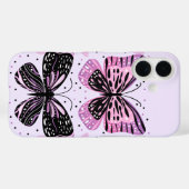 Schwarze, rosa, violette Schmetterlinge Case-Mate iPhone Hülle (Rückseite (Horizontal))