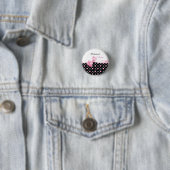 Schwarze, rosa, weiße Tupfen, die Brautjungfer Button (Beispiel)