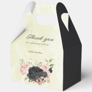 schwarze rosafarbene Blüten Geschenkschachtel