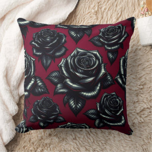 Schwarze Rose 20x20 Kopfkissen Kissen
