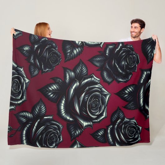 Schwarze Rose 60x80 Fleece Blanket (Beispiel)