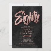 Schwarze Rose, 80. Geburtstag Einladung (Vorderseite)