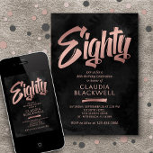 Schwarze Rose, 80. Geburtstag Einladung