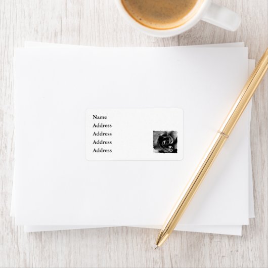 SCHWARZE ROSE ADRESSAUFKLEBER (Insitu)