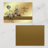 Schwarze Rose auf Gold Dankeschön Karte (Vorne/Hinten)
