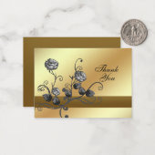 Schwarze Rose auf Gold Dankeschön Karte (Vorderseite/Rückseite Beispiel)