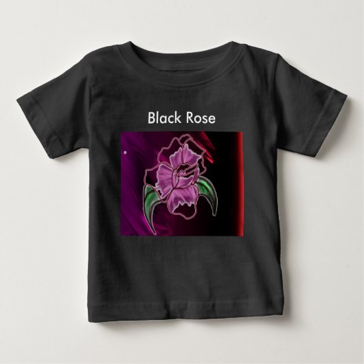 Schwarze Rose Baby T-shirt (Vorderseite)