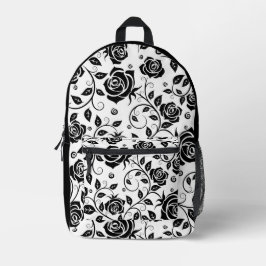 Schwarze Rose Bedruckter Rucksack