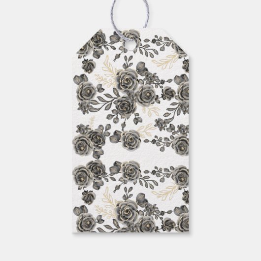 Schwarze Rose Begrüßung Gastgeschenk Gastgeschenk Geschenkanhänger (Rückseite)