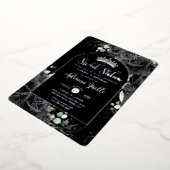 Schwarze Rose Bläserschwarz Silber Sweet 16 Geburt Folieneinladung (Gedreht)