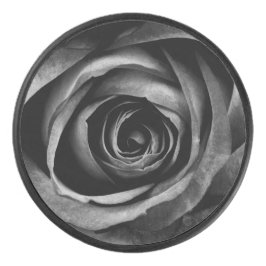 Schwarze Rose Blume Blumendekoration Vintag Eishockey Puck