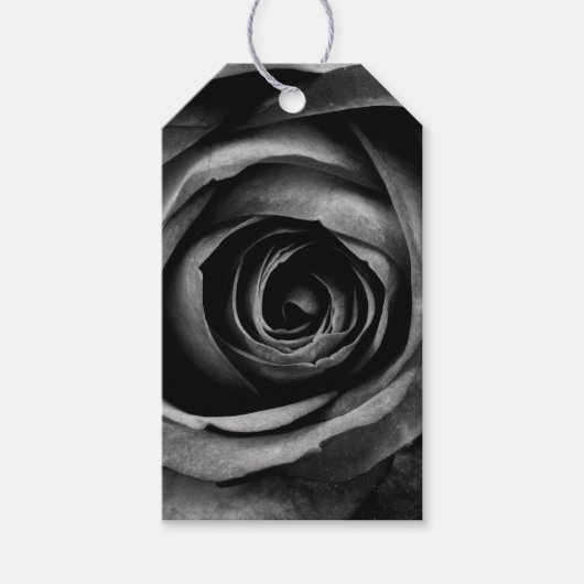 Schwarze Rose Blume Blumendekoration Vintag Geschenkanhänger (Vorderseite)