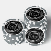 Schwarze Rose Blume Blumendekoration Vintag Pokerchips (Stapel)