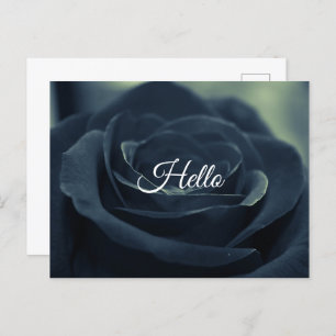 Schwarze Rose Blume Dark Gothic Vibe Hallo Postkarte