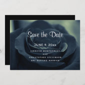 Schwarze Rose Blume Dark Gothic Vibe Wedding Save The Date (Vorne/Hinten)