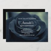 Schwarze Rose Blume Dunkle Gothic Vibe Geburtstag Einladung (Vorne/Hinten)