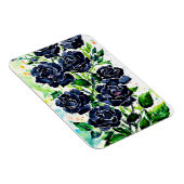 Schwarze Rose Blume Goth Art Aquarellmalerei Magnet (Rechte Seite)