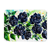Schwarze Rose Blume Goth Art Aquarellmalerei Magnet (Horizontal)
