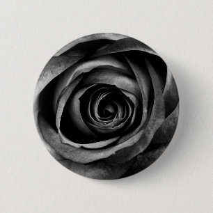 Schwarze Rose Blumen Florale Dekorative Vintage Button