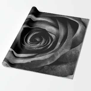 Schwarze Rose Blumen Florale Dekorative Vintage Geschenkpapier