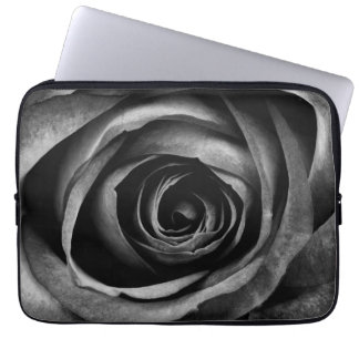 Schwarze Rose Blumen Florale Dekorative Vintage Laptopschutzhülle