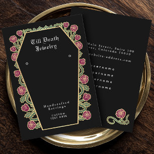 Schwarze Rose Coffin Gothic Earring Display Visitenkarte