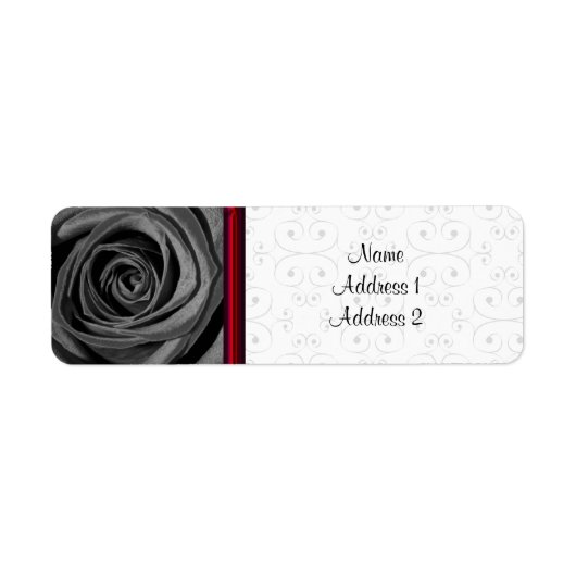 Schwarze Rose der Rückgabeadresse (Vorne)