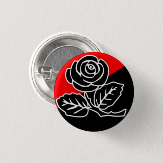 Schwarze Rose des Anarchie-Buttons Button (Vorne & Hinten)