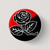 Schwarze Rose des Anarchie-Buttons Button (Vorderseite)