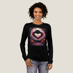 Schwarze Rose, Dornenherzform und Tri-Blend Shirt