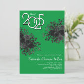 Schwarze Rose Dunkelgotische Graduierungspartei Gr Einladung (Stehend Vorderseite)