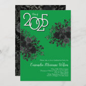 Schwarze Rose Dunkelgotische Graduierungspartei Gr Einladung (Vorne/Hinten)