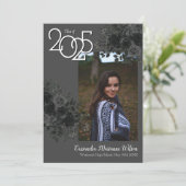 Schwarze Rose Dunkelgrau Abschluss Ankündigung (Stehend Vorderseite)