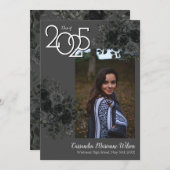 Schwarze Rose Dunkelgrau Abschluss Ankündigung (Vorne/Hinten)