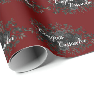 Schwarze Rose dunkle gothische Abschlussfeier Kast Geschenkpapier