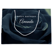 Schwarze Rose Dunkle Gotische Blume Foto Geburtsta Große Geschenktüte (Vorderseite)