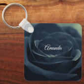 Schwarze Rose Dunkle Gotische Blume Foto Schlüsselanhänger (Vorderseite)