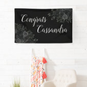 Schwarze Rose Dunkle Gotische Graduierungspartei Banner (Insitu)